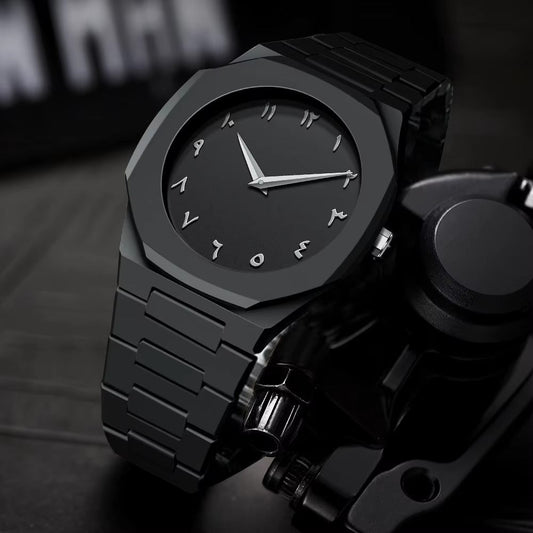 Full Black Aura Quartz Watch with box